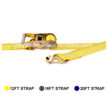 2′′ Logistic Ratchet Strap / 100% Polyester Tie Down Strap W/F Plate Trailer Hook